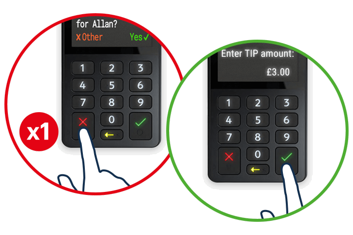 How a passenger can change the tip amount